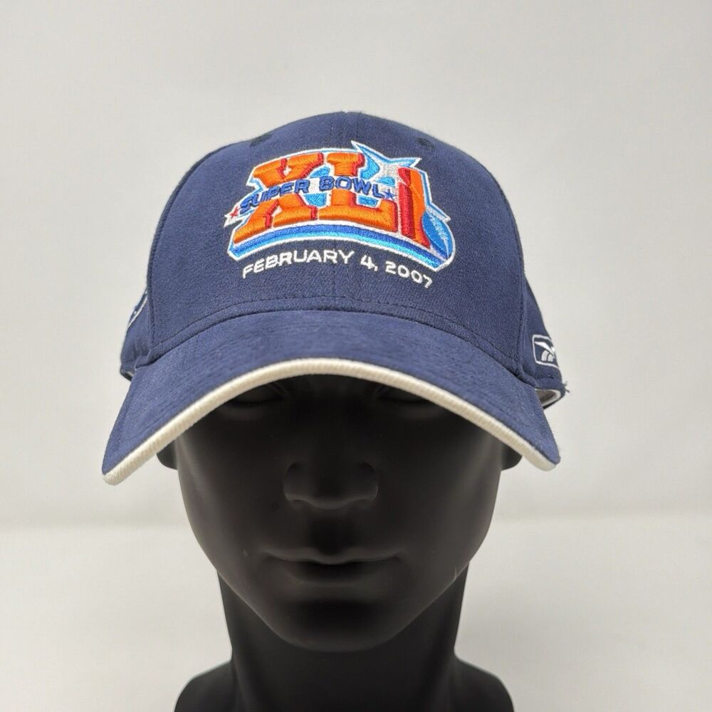 Vintage Super Bowl XLI Colts Reebok Hat Cap OSFA NFL 2007 Blue EUC
